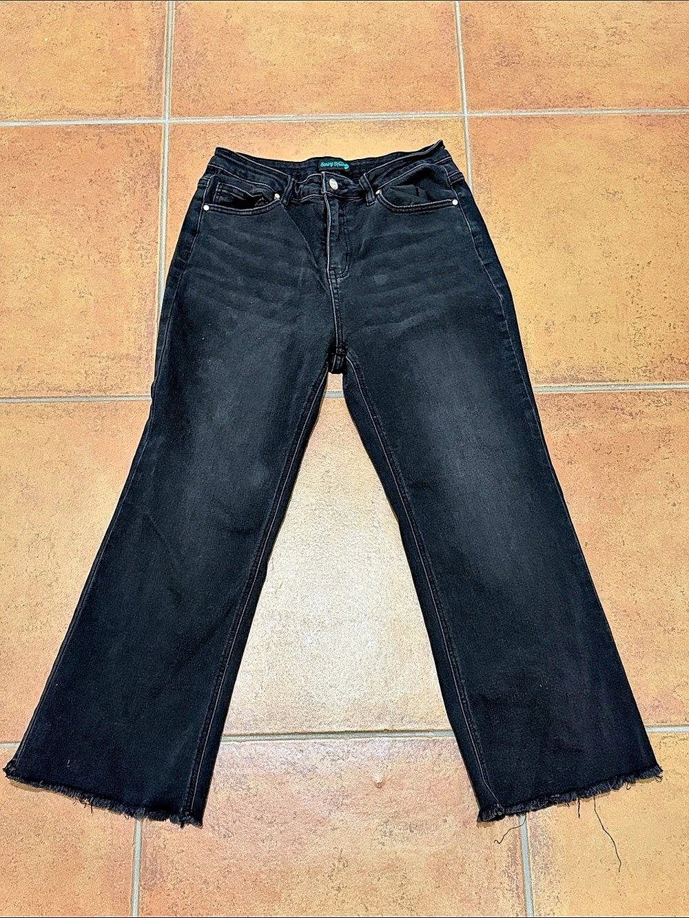 Sterling Kreek Women's Night Sky Wide Leg Jeans Black Size 7/8